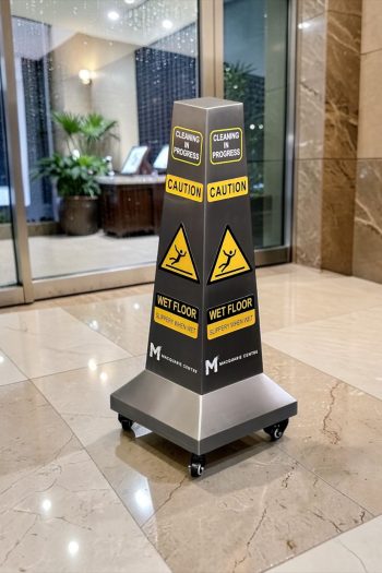Wet Floor Cone Sign – Stainless Steel