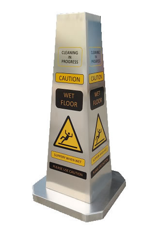 Wet Floor Cone Sign – Stainless Steel