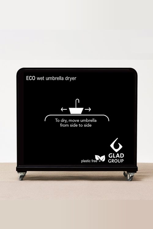 eco umbrella dryer with custom branding