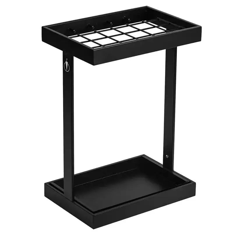 Compact umbrella stand holding wet umbrellas upright and separated