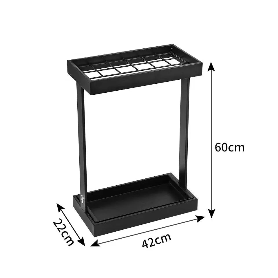 Small umbrella holder stand with drip containment base